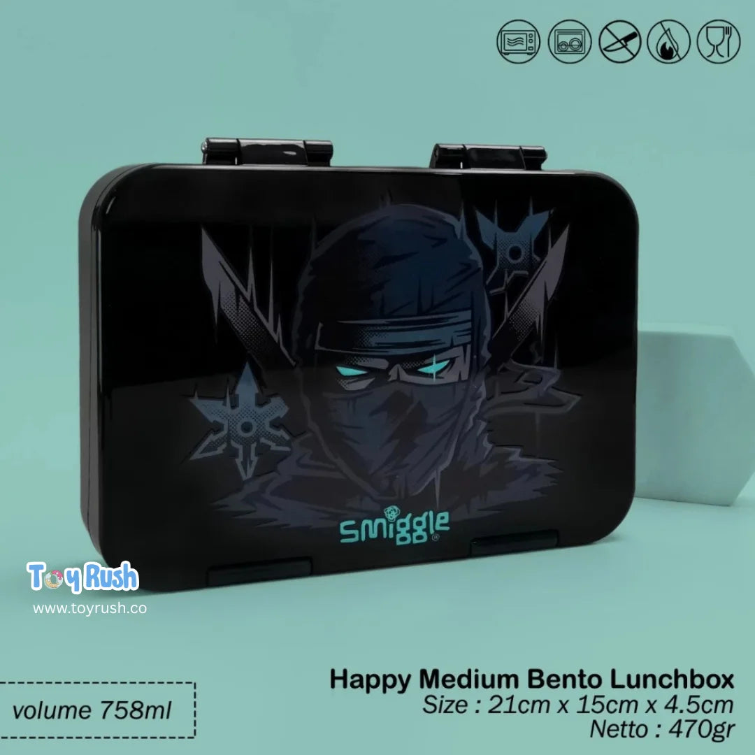 Smiggle Happy Medium Bento Lunchbox | 758ml | 4 Compartments