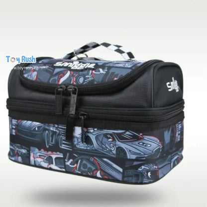Smiggle Double Decker Kids Lunch Bag – School Lunch Box Bag with Carry Handle & Shoulder Strap