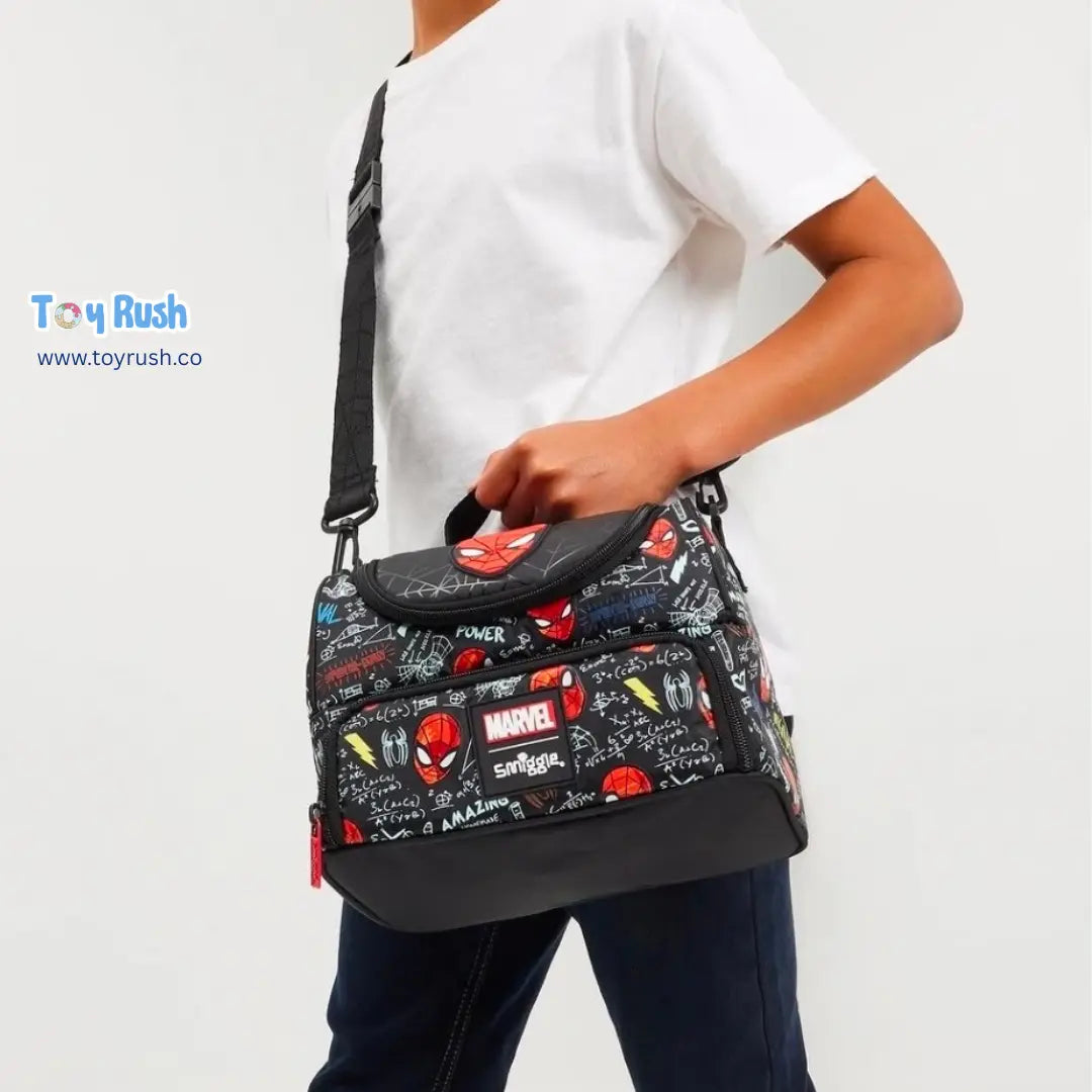Smiggle Double Decker Kids Lunch Bag – School Lunch Box Bag with Carry Handle & Shoulder Strap