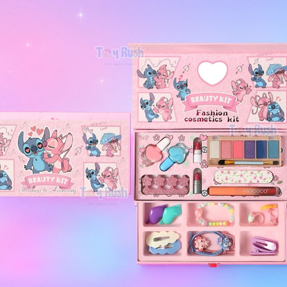 Stitch Theme Makeup Beauty Kit with Accessories – Fashion Cosmetic Playset for Girls
