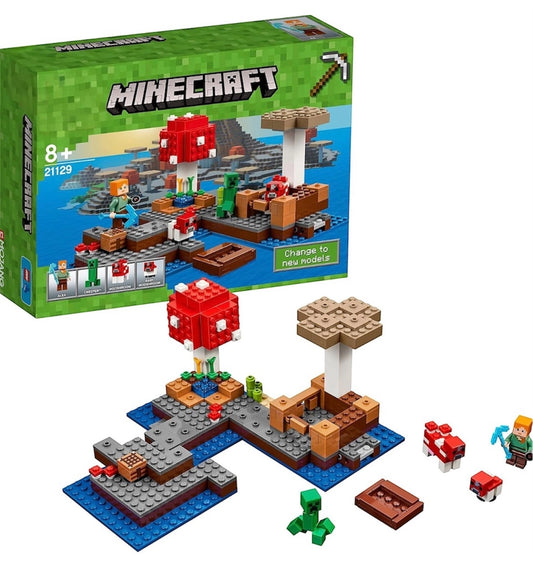Minecraft Lego Style Bricks | The Mushroom Island Construction 252+ pcs