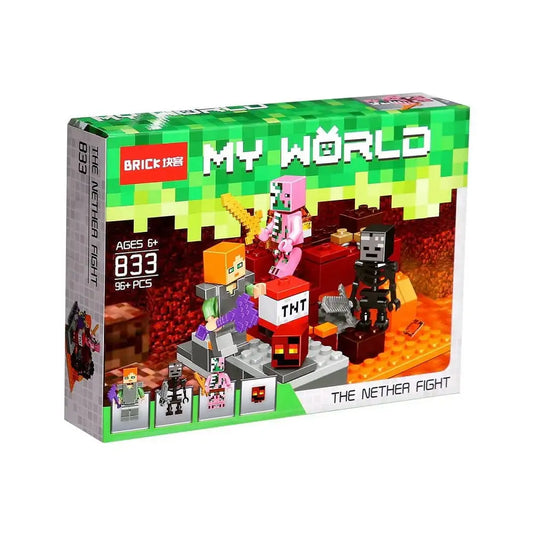 Minecraft Lego Style Bricks 96+ Pcs | The Nether Fight