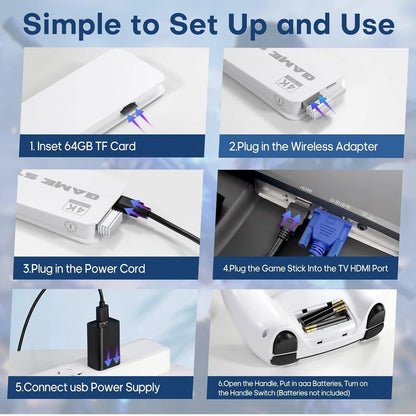 Exclusive Wireless Video Game for Tv 2 Player Gaming | Classic Retro Games | 2.4G Wireless Controllers