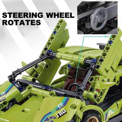1:18 Scale Pull Back Lego Racing Car Building Block Set | Creative Assembly Toy for Collectors & Enthusiasts | Compatible Brick Model Kit for Racing Fans - Toy Rush