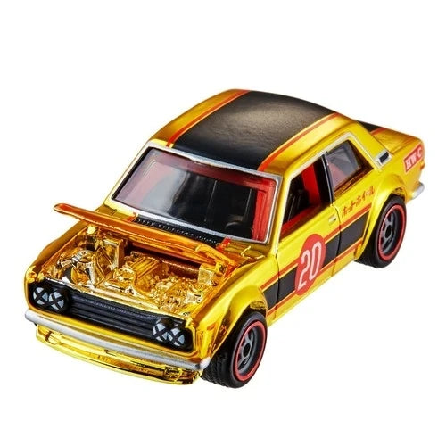 Hot Wheels Datsun 510 die-cast car – Yellow, Rally Race series