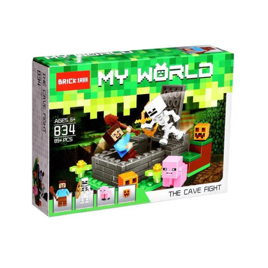Minecraft Lego Style Bricks 96+ Pcs | The Cave Fight
